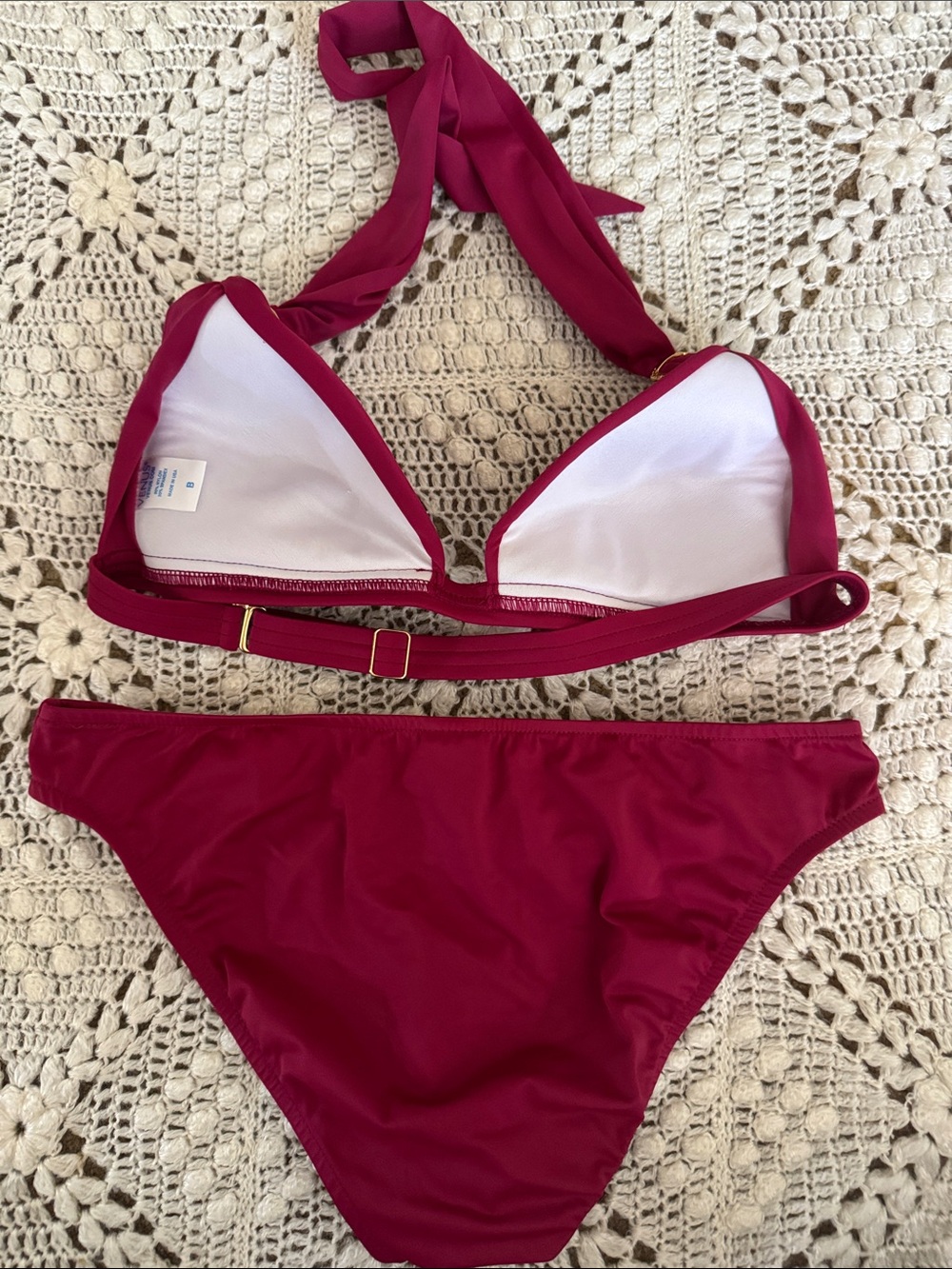 VENUS Berry Halter Bikini with Gold Accents - Picture 3 of 3
